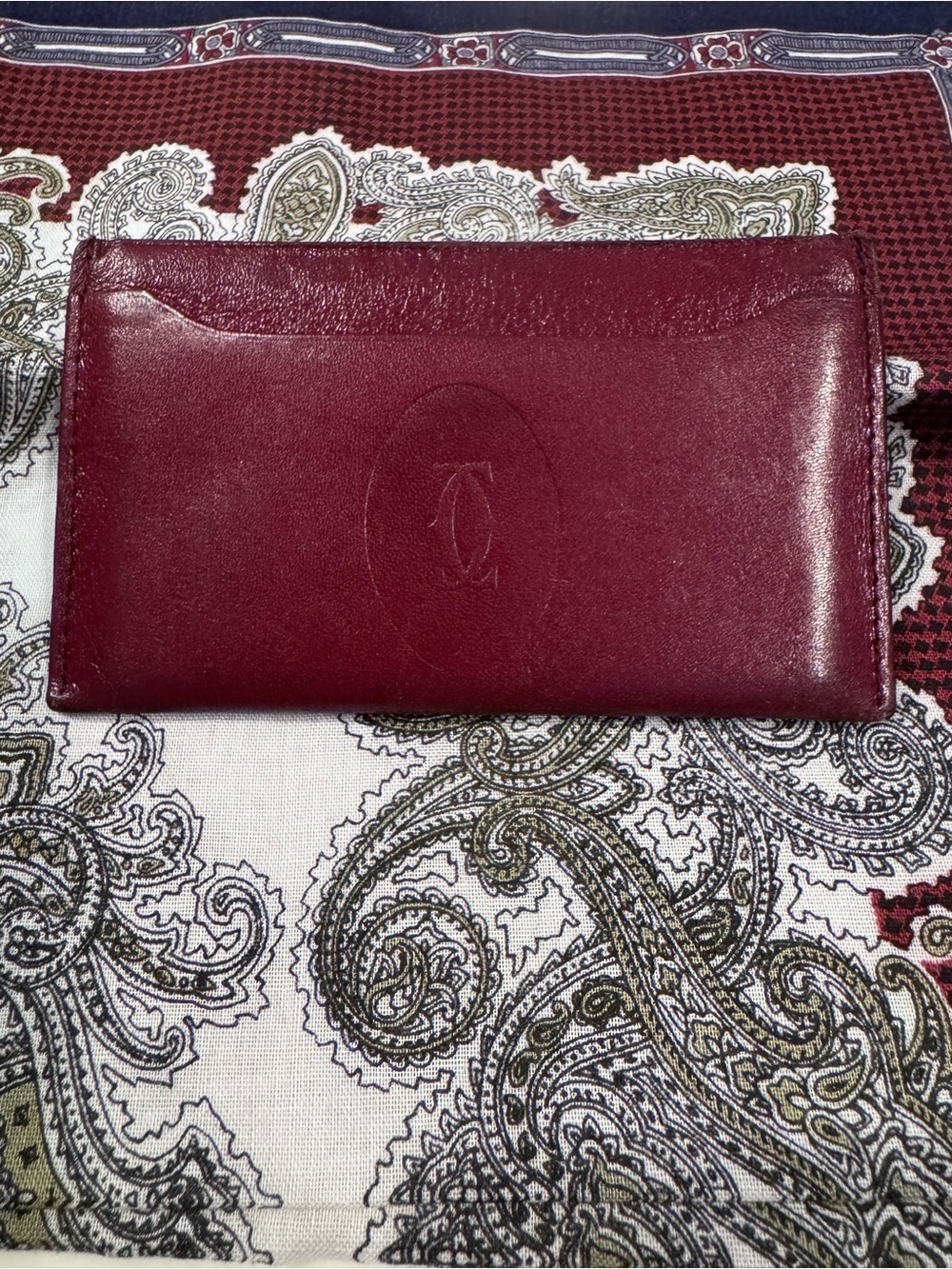 Cartier Burgundy Leather Card Holder